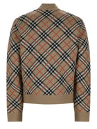 Burberry Men's Sweater with Zip Print Check Beige, view 2