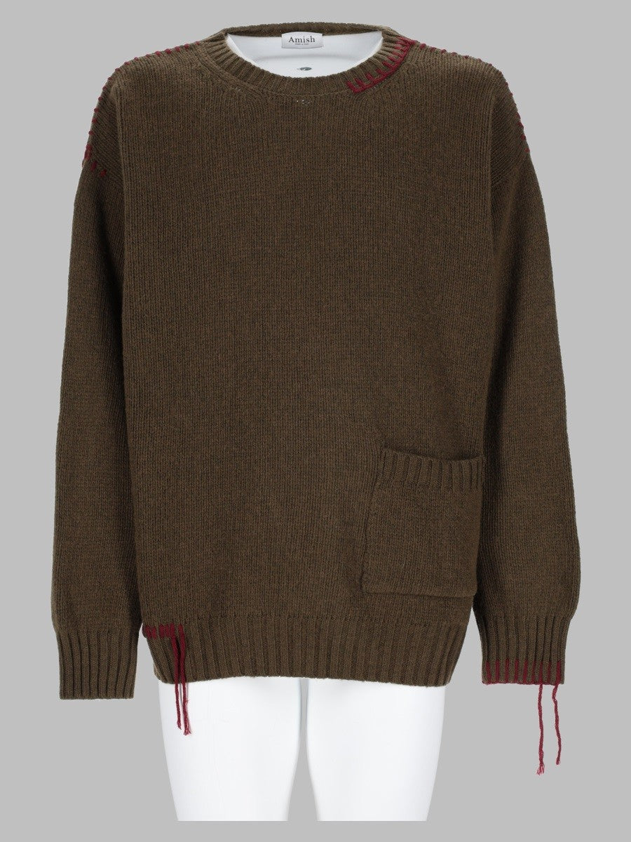Amish Supplies Men's Maglia Crew Crop in Lana Green