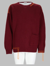 Amish Supplies Men's Maglia Crew Crop in Lana Red