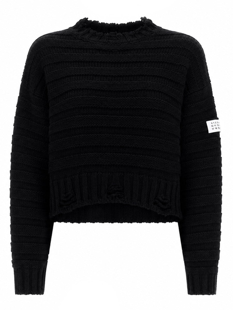 MM6 Maison Margiela Women's Maglia Cropped Black