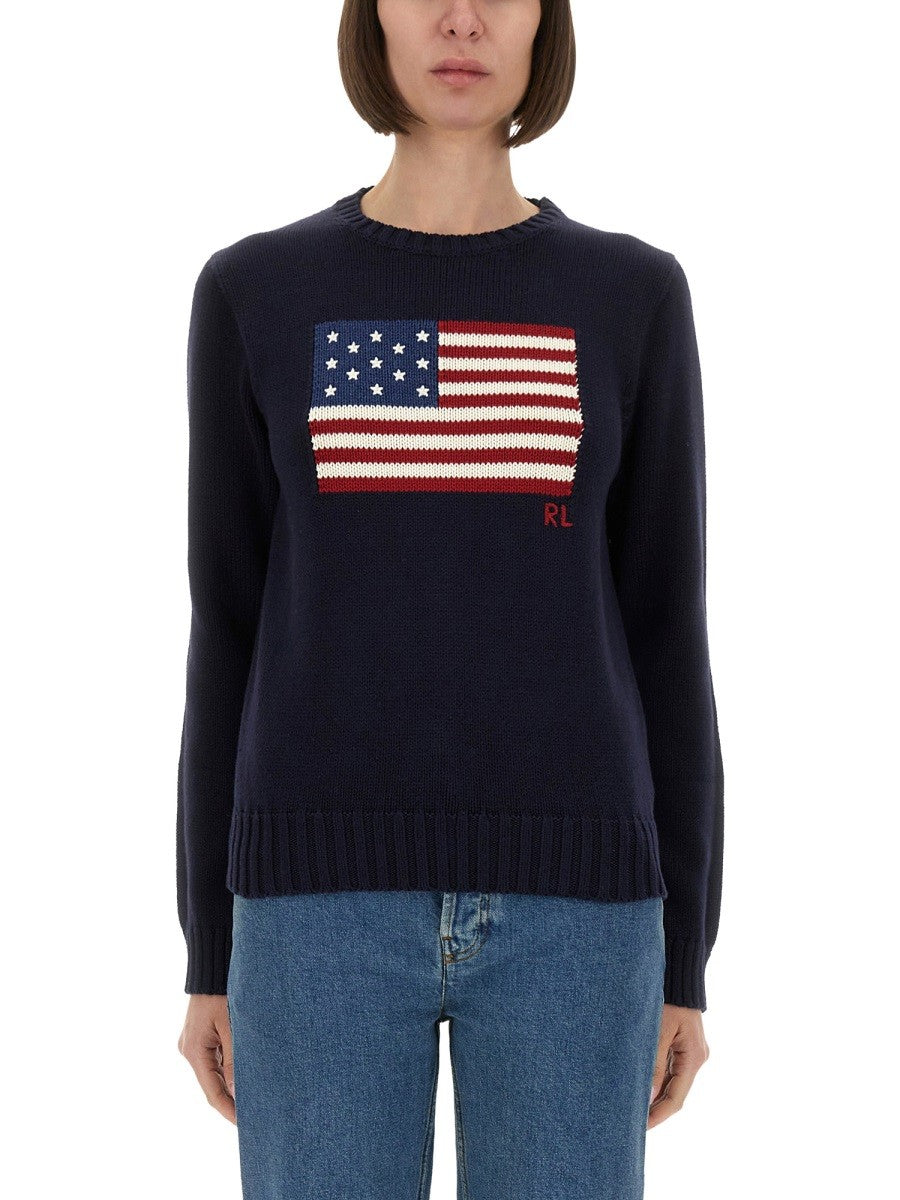 Polo Ralph Lauren Women's Flag Sweater Blue
