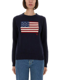 Polo Ralph Lauren Women's Flag Sweater Blue