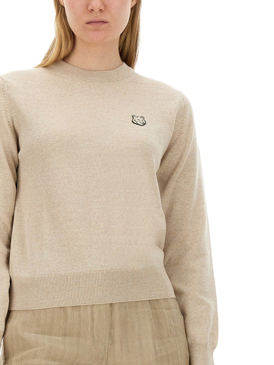 Maison Kitsuné Women's Maglia Fox Head Beige