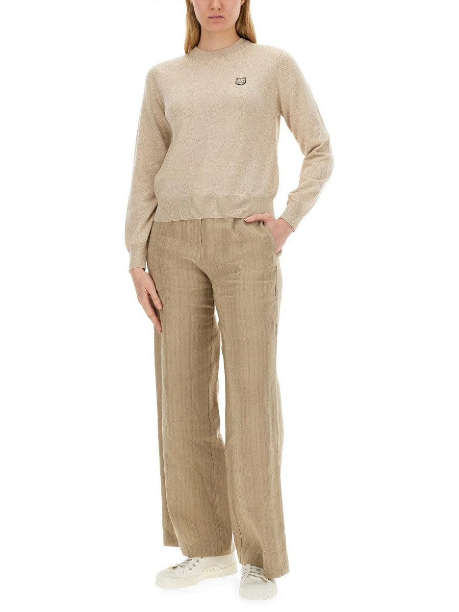 Maison Kitsuné Women's Maglia Fox Head Beige