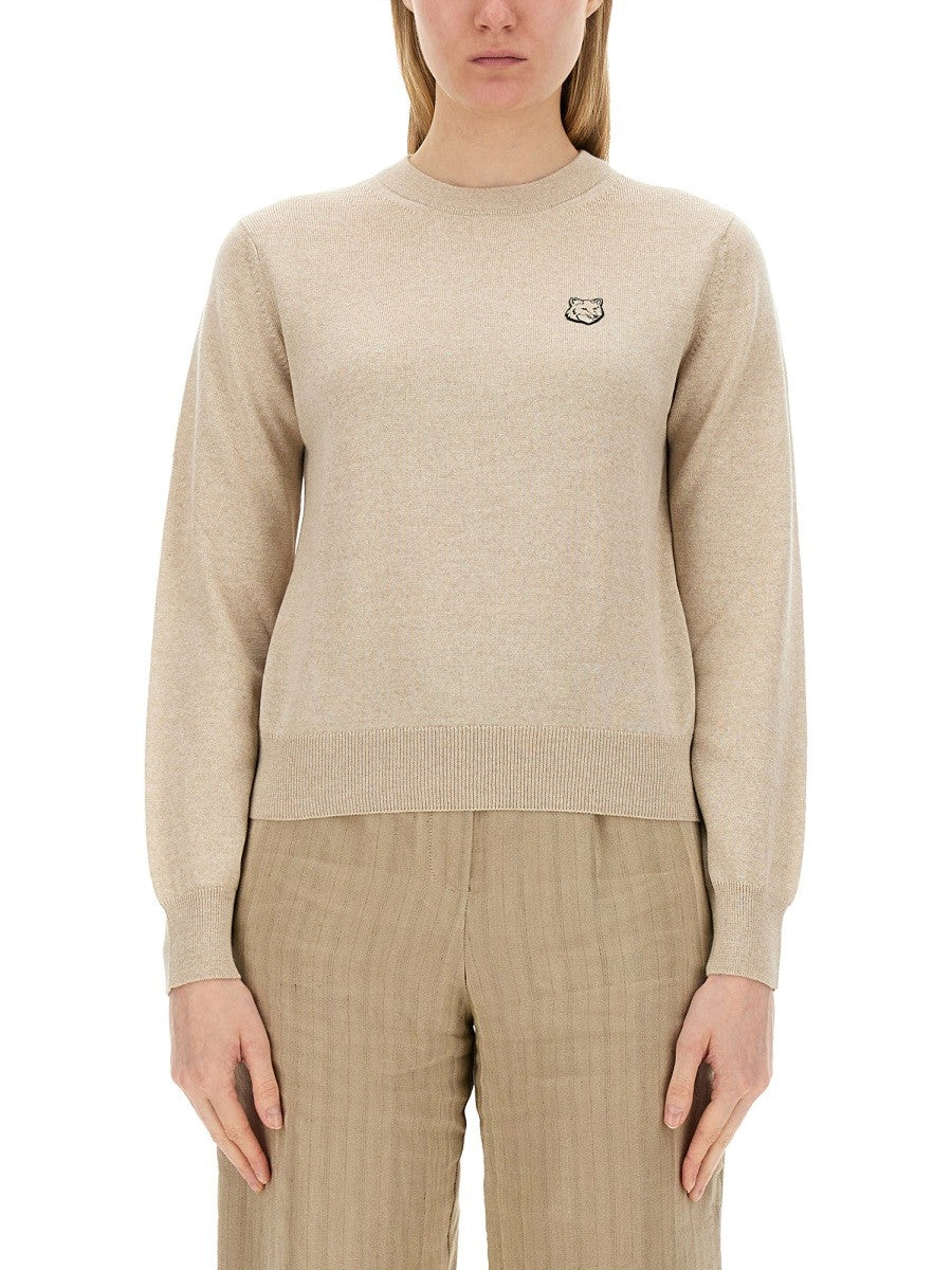 Maison Kitsuné Women's Maglia Fox Head Beige