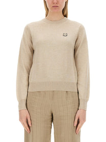Maison Kitsuné Women's Maglia Fox Head Beige