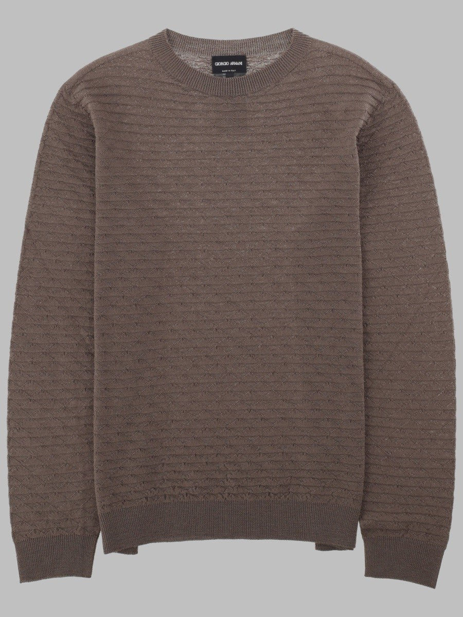 Giorgio Armani Men's Maglia Girocollo in Lana Vergine Beige