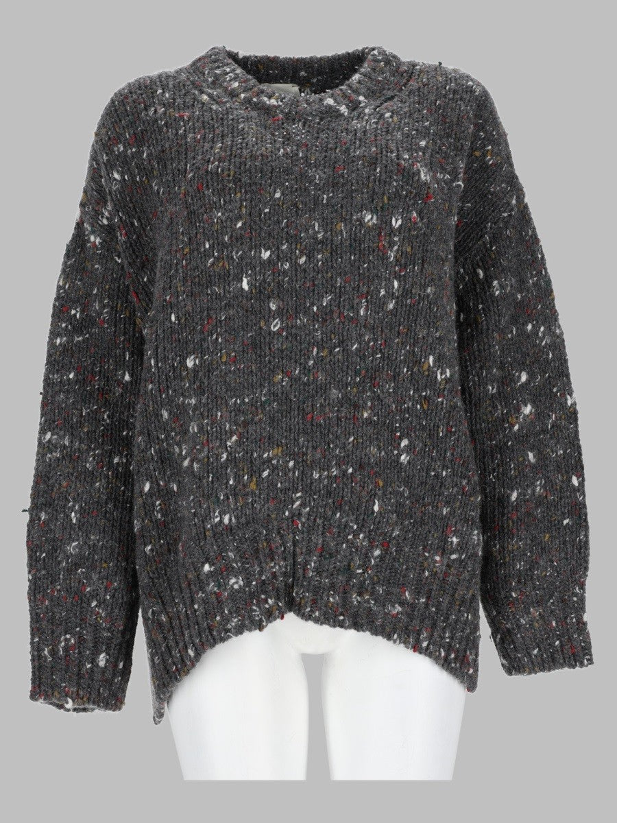 Alysi Women's Maglia Girocollo in Tweed Grey