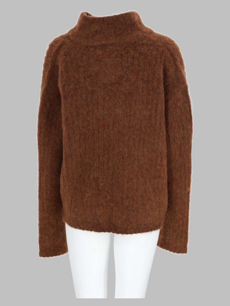 Uma Wang Women's Alpaca Wool Sweater with Neck Brown, view 2