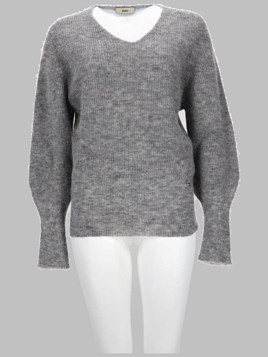 Herno Women's Maglia in Alpaca Lana Grey