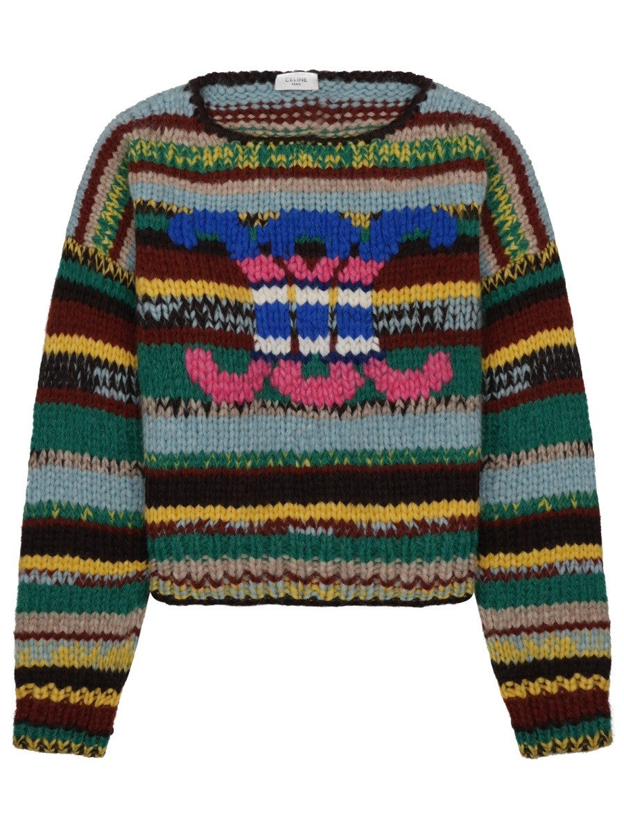 Celine Women's Maglia in Alpaca Moulinè Lana Multicolor