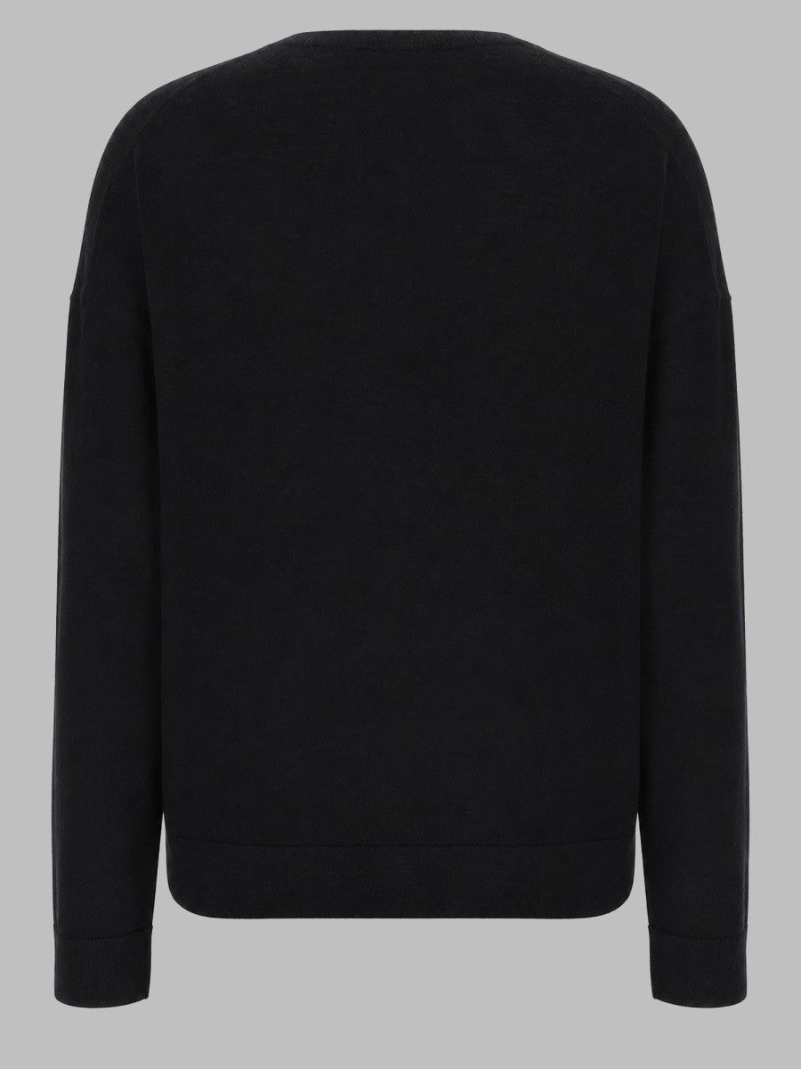 CO Women's Maglia in Cashmere Con Scollo Black