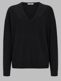CO Women's Maglia in Cashmere Con Scollo Black