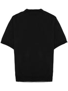Luigi Gentile Men's Cotton Short-Sleeve Sweater Black, view 2
