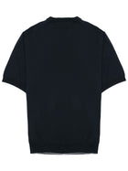Luigi Gentile Men's Cotton Short-Sleeve Sweater Blue, view 2