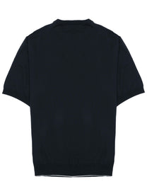 Luigi Gentile Men's Maglia in Cotone Manica Corta Blue