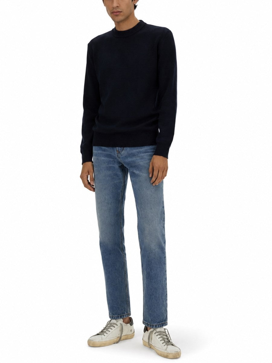 Golden Goose Men's Maglia in Cotone Con Blue