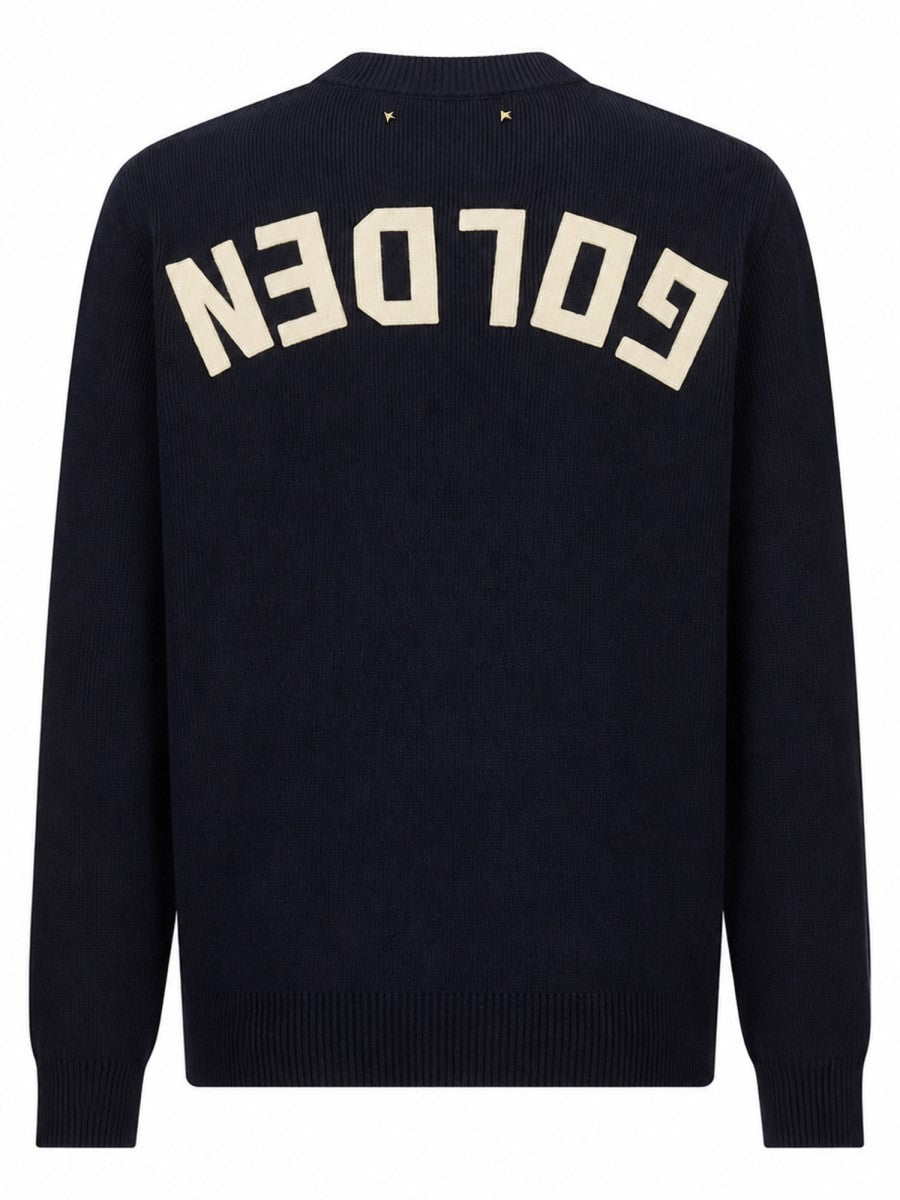 Golden Goose Men's Maglia in Cotone Con Blue