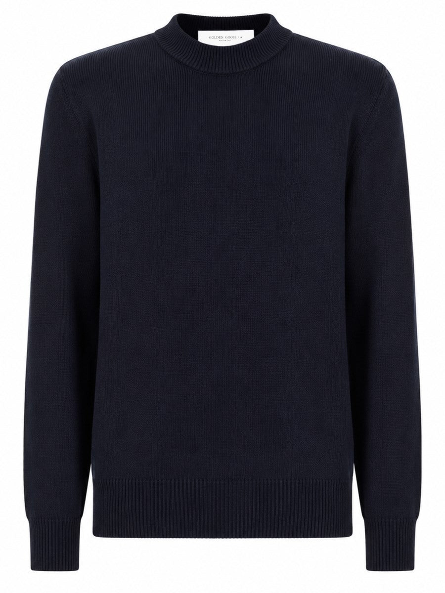 Golden Goose Men's Maglia in Cotone Con Blue
