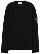 Stone Island Men's Cotton Sweater with Patch Black