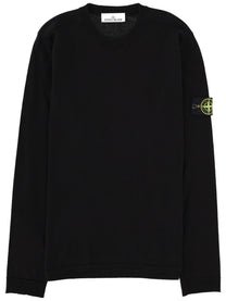 Stone Island Men's Maglia in Cotone Con Patch Black