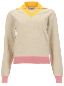Fendi Women's Maglia in Cotone Seta Beige