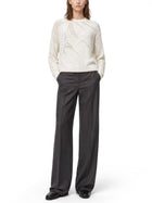 Max Mara Women's Cotton Embroidered Sweater White, view 2
