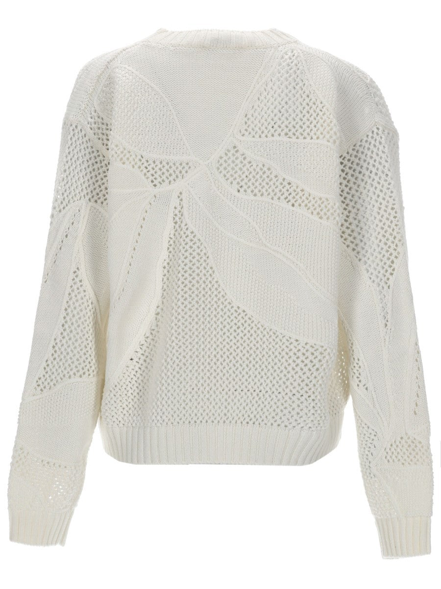 Max Mara Women's Maglia in Cotone Ricamato White