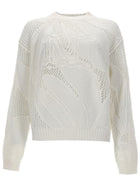 Max Mara Women's Cotton Embroidered Sweater White