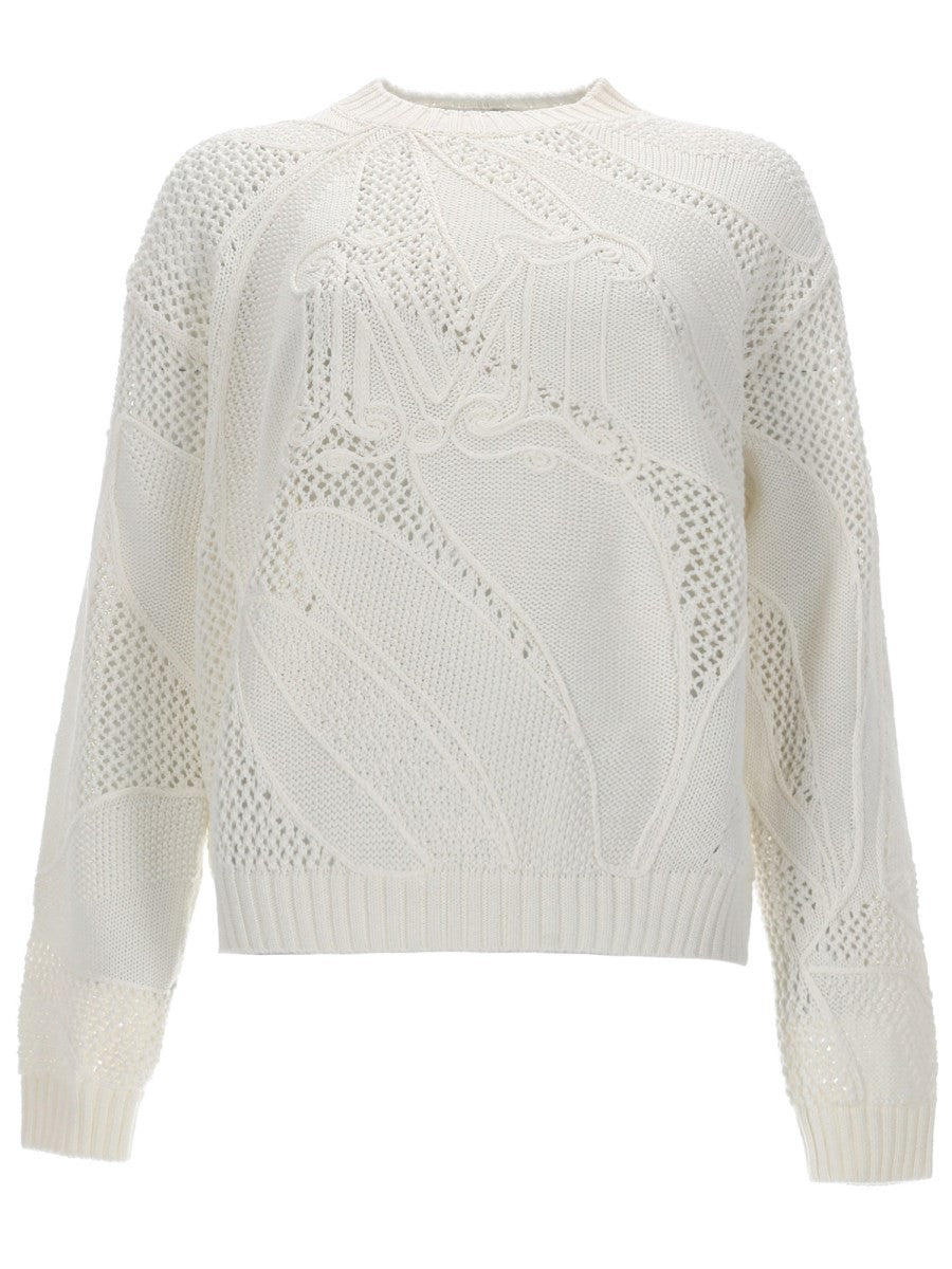 Max Mara Women's Maglia in Cotone Ricamato White
