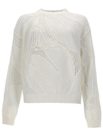 Max Mara Women's Maglia in Cotone Ricamato White
