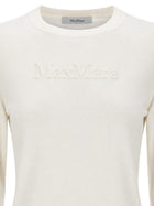 Max Mara Women's Filato Wool Sweater with Rilievo White, view 3