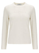 Max Mara Women's Filato Wool Sweater with Rilievo White