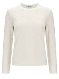 Max Mara Women's Filato Wool Sweater with Rilievo White