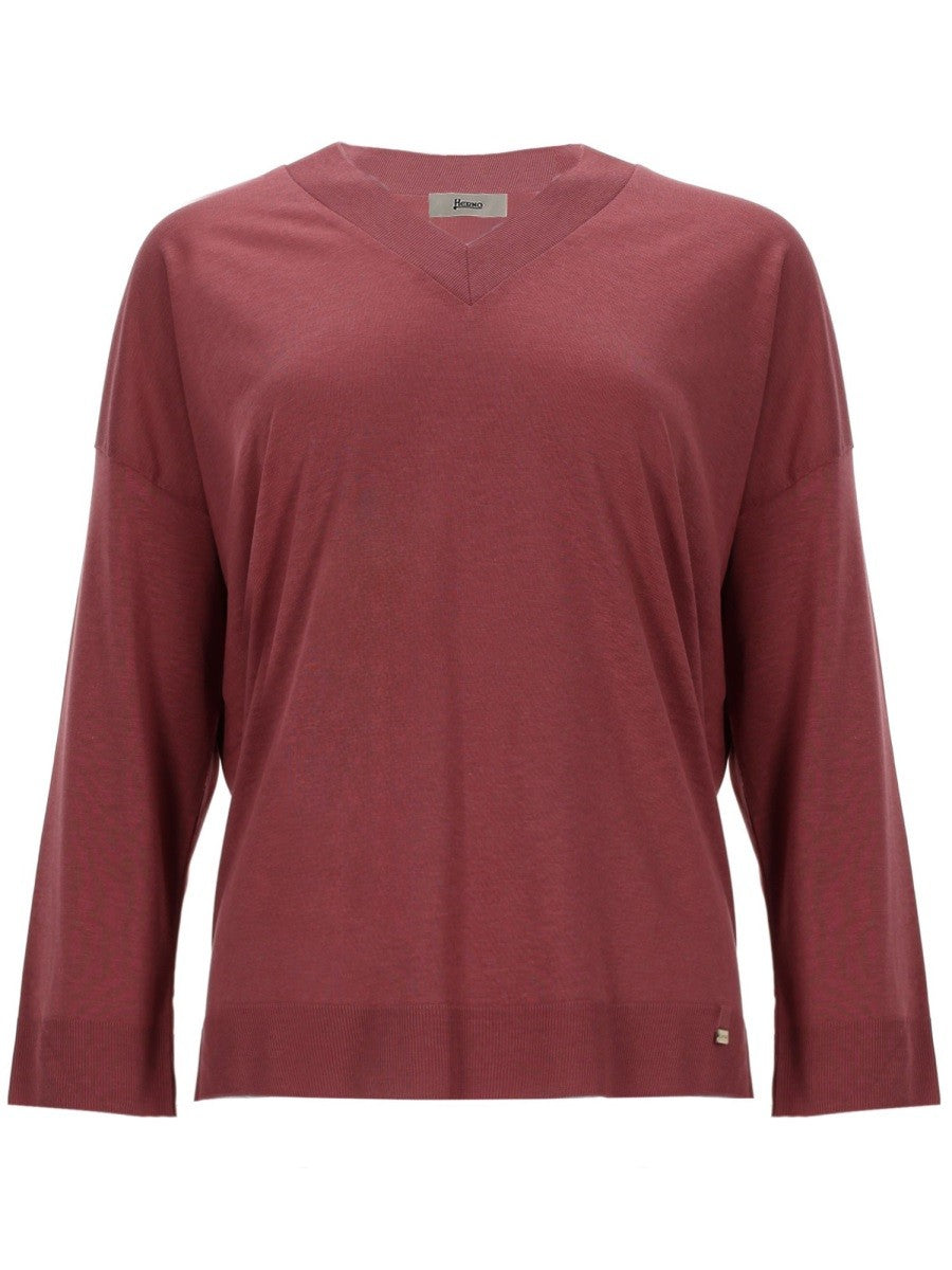 Herno Women's Maglia in Glam Knit Effect Red
