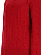 Ami Paris Women's Wool Cable-Knit Sweater Red