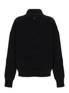 Ami Paris Unisex Wool Sweater with Buttons Black, view 2