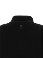 Ami Paris Unisex Wool Sweater with Buttons Black, view 3