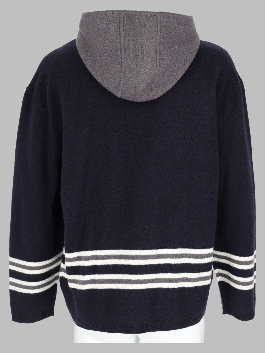 Emporio Armani Men's Maglia in Lana Con Cappuccio Blue