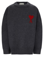 Ami Paris Unisex Wool Sweater Grey