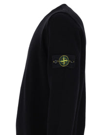 Stone Island Men's Maglia in Lana Con Patch Black