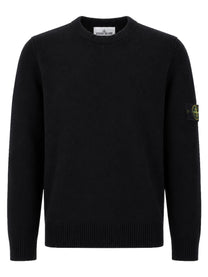 Stone Island Men's Maglia in Lana Con Patch Black