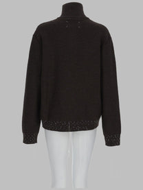 Maison Margiela Women's Maglia in Lana Con Zip UN Quarto Brown