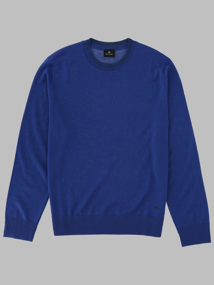 Ps By Paul Smith Men's Maglia in Lana Merino Blue