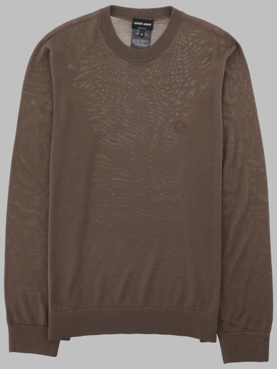 Giorgio Armani Men's Maglia in Lana Vergine Brown
