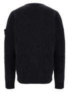 Stone Island Men's Alpaca Blend Wool Sweater with Patch Black
