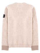 Stone Island Men's Alpaca Blend Wool Sweater with Patch Beige, view 2
