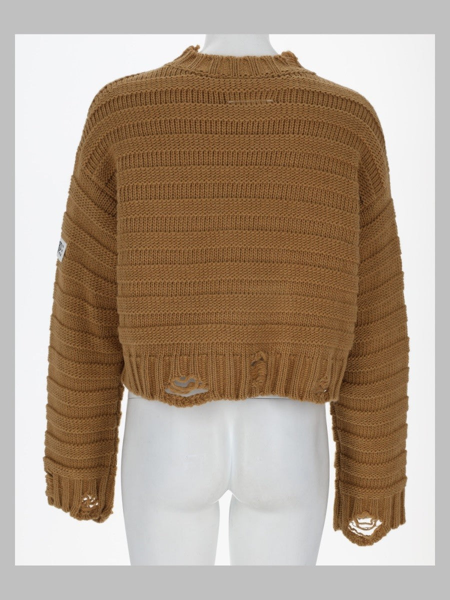 MM6 Maison Margiela Women's Maglia in Misto Lana Beige