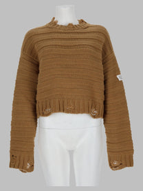 MM6 Maison Margiela Women's Maglia in Misto Lana Beige