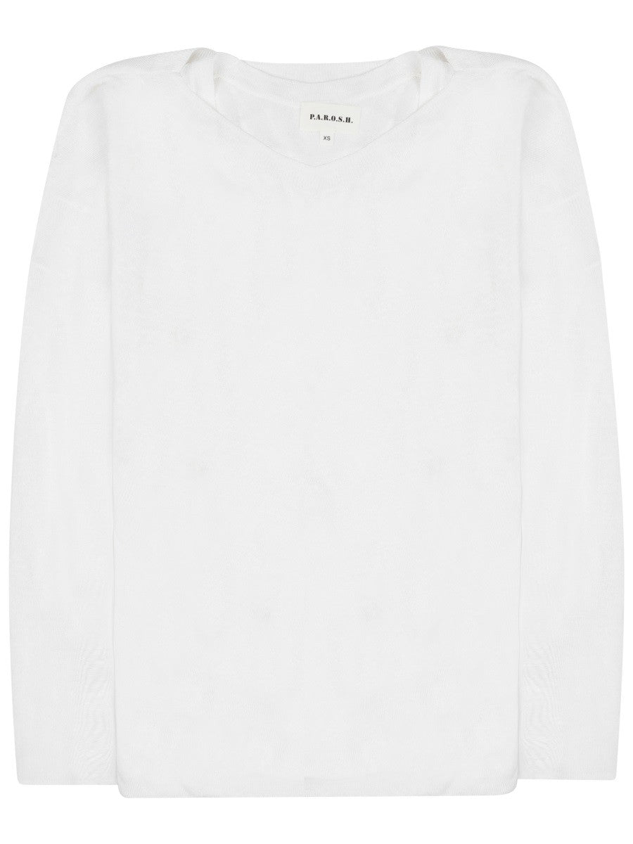 Parosh Women's Linen Blend Sweater White
